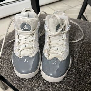 Kids' Jordan’s White and Gray Sneakers